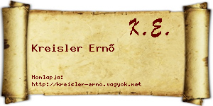 Kreisler Ernő névjegykártya